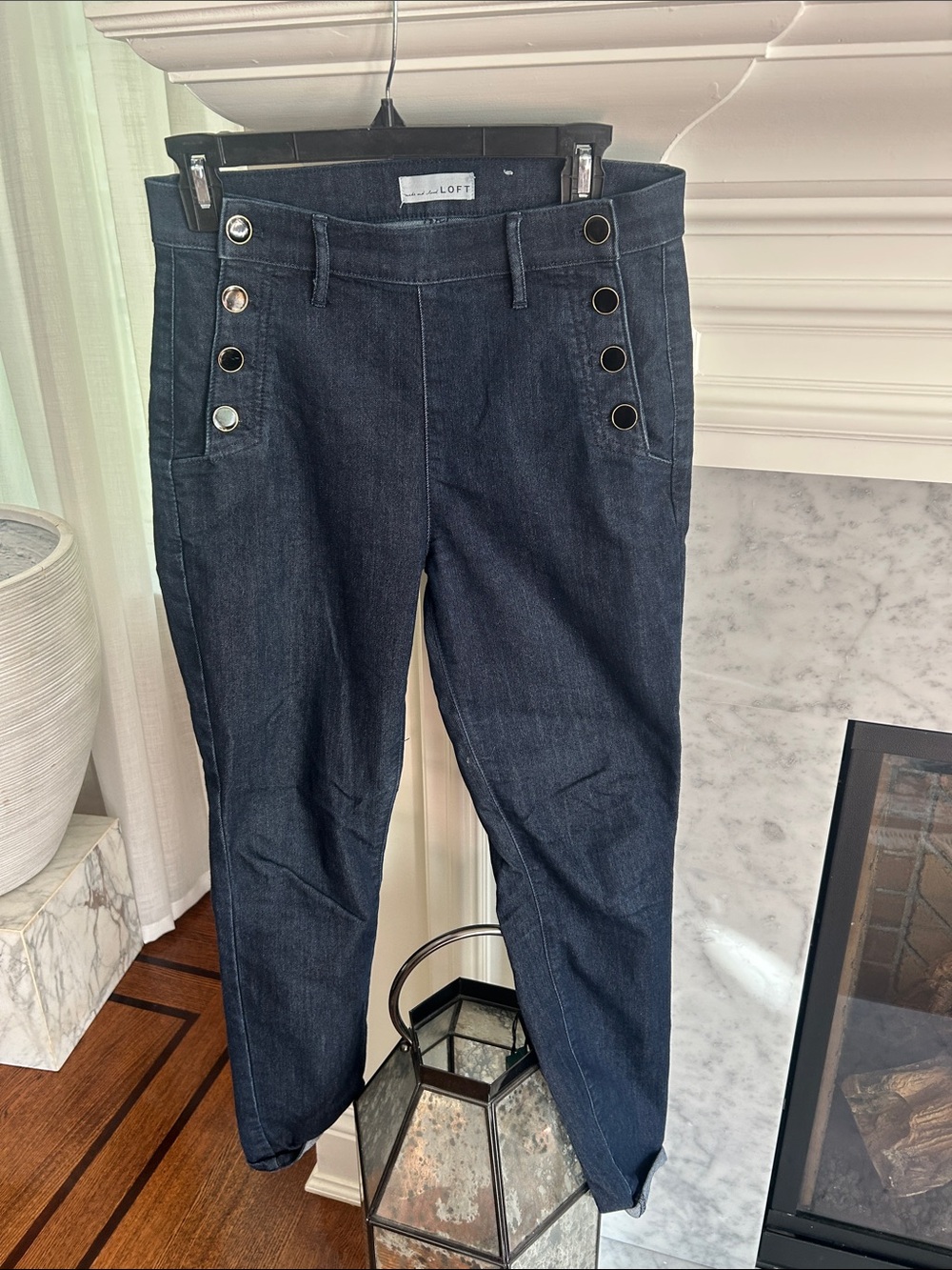 LOFT Dark Indigo jeans Sailor-Button Stretch Jeans